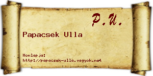 Papacsek Ulla névjegykártya